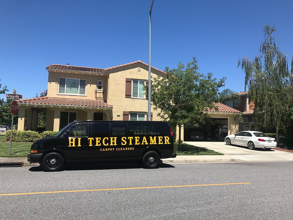 Hi Tech Steamer Cleaning Van At New Job Site For Carpet Cleaning Services