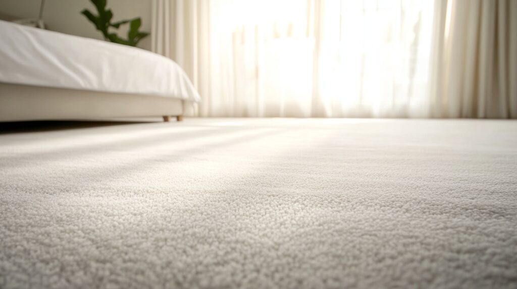 Clean White Carpet In Bright Bedroom Residential Carpet Cleaning Service